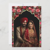レッドローゼフォトアナンドKaraj Sikh 結婚's 招待状 (裏面)