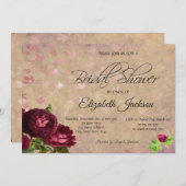 レッドローゼフォールン葉ズワインブライダルシャワー 招待状 (正面/裏面)