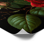 レッドローゼフラワーアートプリントポスター ポスター (角)