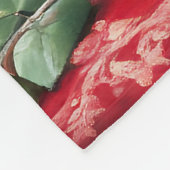 レッドローゼフラワーズアートヴィンテージ フリースブランケット (角)