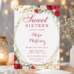 レッドローゼフラワーズスウィート16誕生日招待状 招待状<br><div class="desc">レッドローゼフラワーズスウィート16誕生日招待状</div>