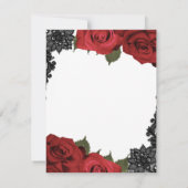 レッドローゼブラックレースホワイトウェディング日付を保存 招待状 (裏面)