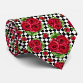 レッドローゼブーケフローララブロカビリー ネクタイ (ロール)