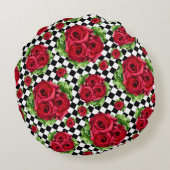 レッドローゼブーケフローララブロカビリー ラウンドクッション (裏面)