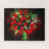 レッドローゼブーケ花水彩 – bb ジグソーパズル (横)