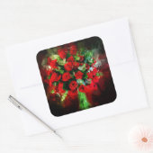 レッドローゼブーケ花水彩 – bb スクエアシール (封筒)