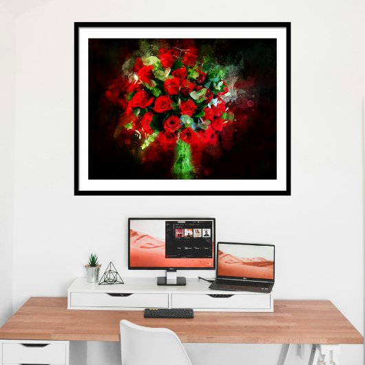 レッドローゼブーケ花水彩 – bb フォトプリント           