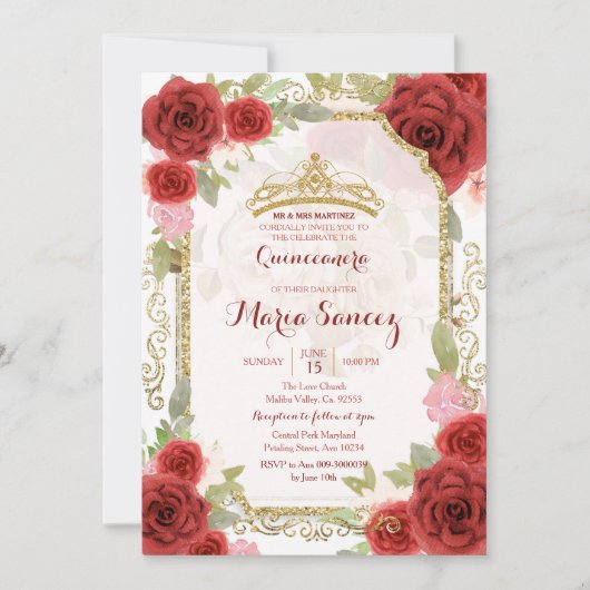 レッドローゼメキシカンガールミカンス招待状 招待状 (正面)