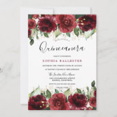 レッドローゼロマンチックフローラキンセアニェラパーティー 招待状 (正面)