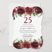 レッドローゼロマンチック25結婚周年 招待状 (正面)