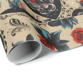 レッドローゼータトゥーハートデジタルテーマ ラッピングペーパー (ロールコーナー)