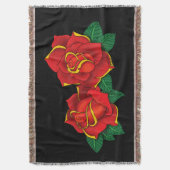 レッドローゼータトゥー スローブランケット (正面縦)