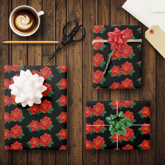 レッドローゼータトゥー ラッピングペーパーシート