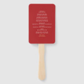 レッドロータス《植物》スイレンフラワーオリエンタル結婚フローラ ハンドファン (裏面)