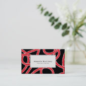 レッドロープパターンブラック 名刺 (スタンド正面)