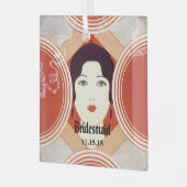 レッドローリング20sデコギャツビースタイルガールブレスメイド ガラスオーナメント (正面左)