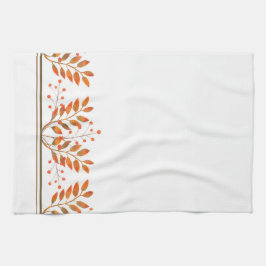 レッドローワンベリー&離れ金ゴールド キッチンタオル