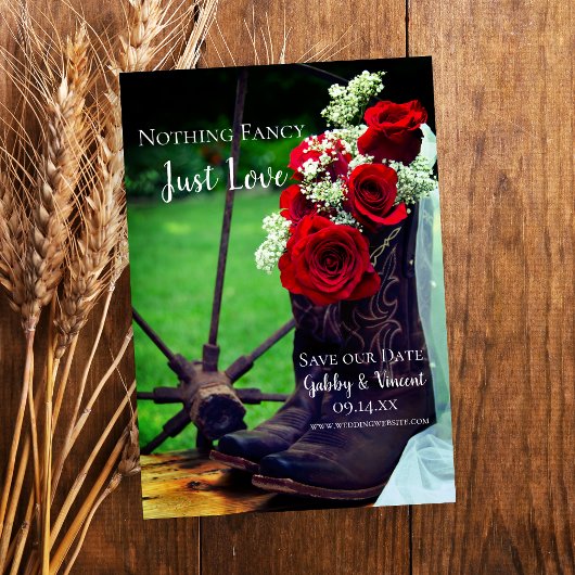 レッドロ素朴ーズカウボーイブーツウェスタン結婚ズ セーブザデート