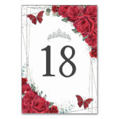 レッドロ鮮やかーズシルバー蝶誕生日 テーブルナンバー (正面)