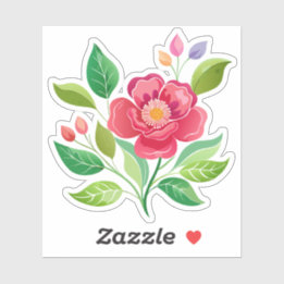 レッドワイルドフラワーカスタムのビニールカットのシール シール