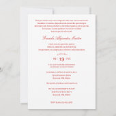 レッドワイルドフラワーズガーランドキンセニェラアパート 招待状 (裏面)