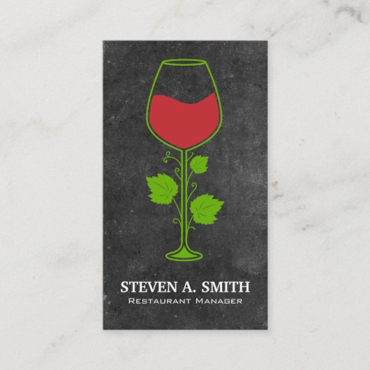 レッドワインつる植物グラス 名刺 (正面)