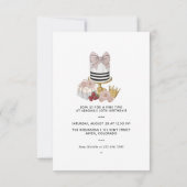 レッドワインアフリカンアメリカンガール誕生日 招待状 (裏面)