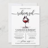 レッドワインカップルのリハーサルディナー招待状 招待状 (正面)
