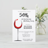 レッドワインクラフトサプライズ50thバースデーパーティー 招待状 (スタンド正面)