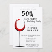 レッドワインクラフトサプライズ50thバースデーパーティー 招待状 (正面/裏面)