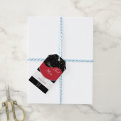 レッドワイングラスシック誕生日パーティギフトラベル ギフトタグ (より糸付き)