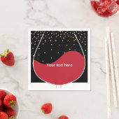 レッドワイングラス金ゴールドシック誕生日パーティナプキンス スタンダードカクテルナプキン (インサイチュ)