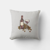 レッドワイングレープガラスヴィネヤードワイナリーボトル クッション (正面)