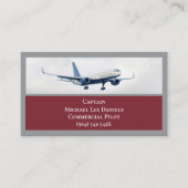 レッドワインコマーシャル飛行機キャプテンパイロット 名刺 (正面)