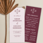 レッドワインシンプルボホフローラ結婚式 プログラム