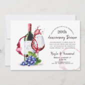 レッドワインスタイル大事な行事記念ディナーインビタ 招待状 (正面)