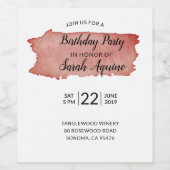 レッドワインステインワイナリーバースデーパーティー ワインラベル (シングルラベル)