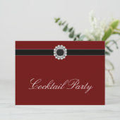 レッドワインダイヤモンドレッドブラックカクテルパーティー 招待状 (スタンド正面)