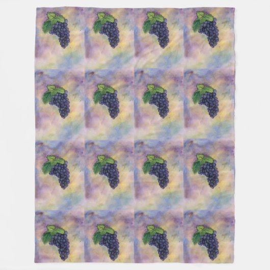 レッドワインブドー絵画ズアーカスタムトフリースブランケット フリースブランケット (正面)