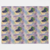 レッドワインブドー絵画ズアーカスタムトフリースブランケット フリースブランケット (正面(横))