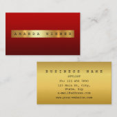 レッドワインブラックグラデーションVIPゴールデンフォイル 名刺 (正面/裏面)