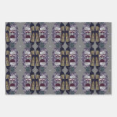 レッドワインボトルグラスブドウヴィンテージデジタルアート ラッピングペーパーシート (正面3)