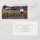 レッドワインボトル注ぎ | ブドウ畑 | ワイナリー 名刺 (正面/裏面)