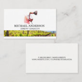 レッドワインボトル注ぎ | ワイナリービネヤード 名刺 (正面/裏面)