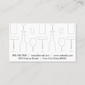 レッドワインボトル |ワインのアクセサリーパターン 名刺 (裏面)