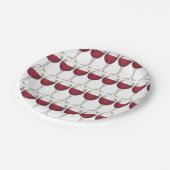 レッドワインメルログラスグラスカクテルパーティープレート ペーパープレート (アングル)