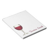 レッドワインラバーグラスワイナリーパーソナライズされたメモ帳 ノートパッド (アングル)