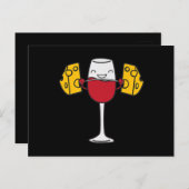 レッドワインリフティングチーズスナおもしろいッチスクアットバーベル シーズンポストカード (正面/裏面)