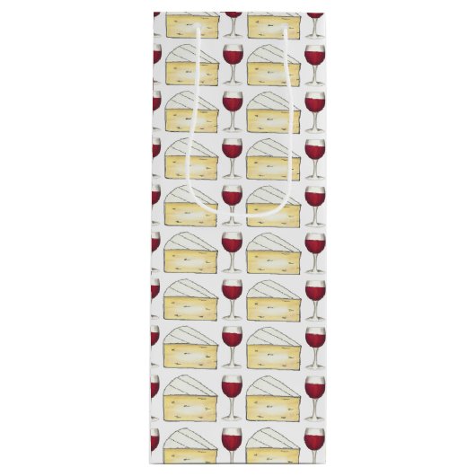 レッドワインワイングラスとブリーチーズ抱き枕 ワインギフトバッグ (正面)