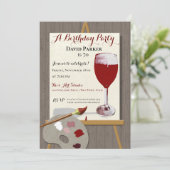 レッドワイン絵画とアートパーティー 招待状 (スタンド正面)